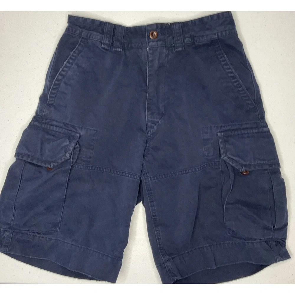 Polo Ralph Lauren Cargo‎ Shorts Heavy Cotton Pockets Navy Men Sz 29 Pony